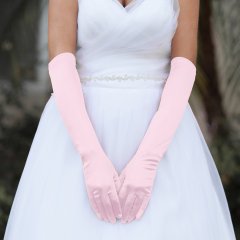 Handskar till bal eller bröllop, rosa
