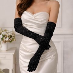 handskar till bal och bröllop, strass