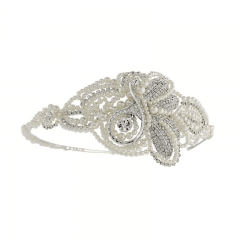 Diadem med pärlor till fest och bröllop