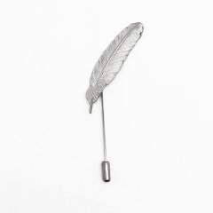 Lapel pin - Feather silver