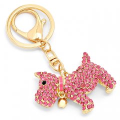 Nyckelring - Puppy rosa/guld