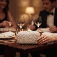 Aftonväska med pärlor