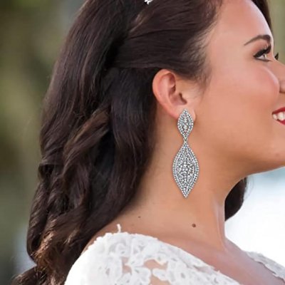 Stora clipsörhängen till fest och bröllop