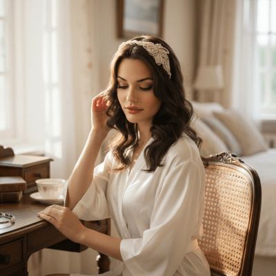 Diadem med pärlor till fest och bröllop