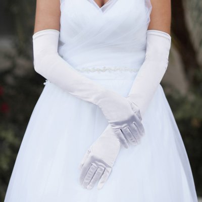 Handskar till bal eller bröllop, vita