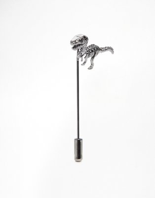 Lapel pin - Dino silver