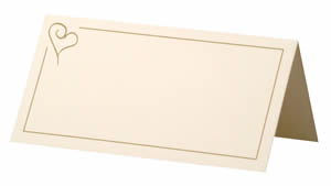 Placeringskort - Classic Heart guld/ivory, 50 st