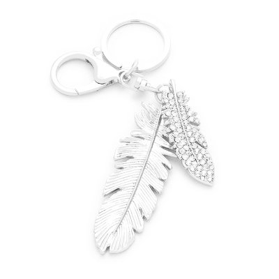 Nyckelring - Feather silver