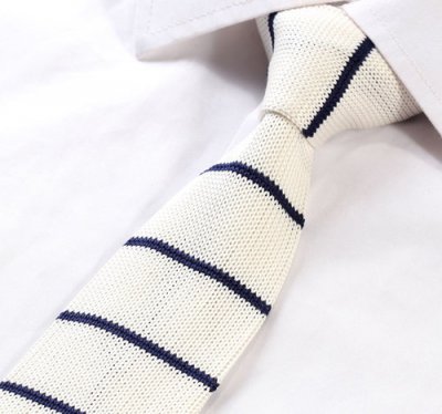 Slips - Knitted stripe vit