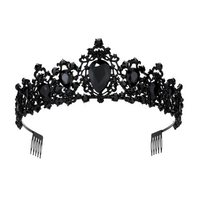 Svart tiara / hårsmycke till bal och bröllop